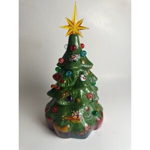 Disney Ceramic Light Up Christmas‎ Tree Castle Mickey & Friends 11"  Retro
